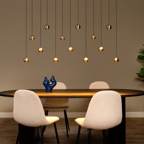 Lucide MONTANA - Pendant light - LED Dim. - CCT - 13x5,7W 2700K/4000K - Grey iron | Premium - atmosphere 1